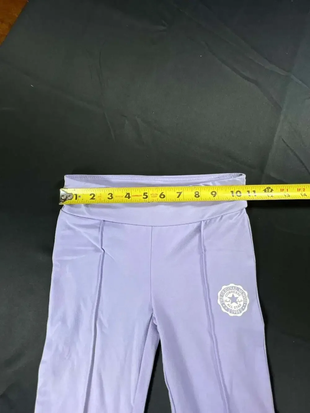 Converse Girls High Rise Wide Waistband Split Hem Leggings Size 7 Violet